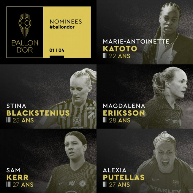 Medallas de oro en la lista de 20 candidatas para el fútbol femenino