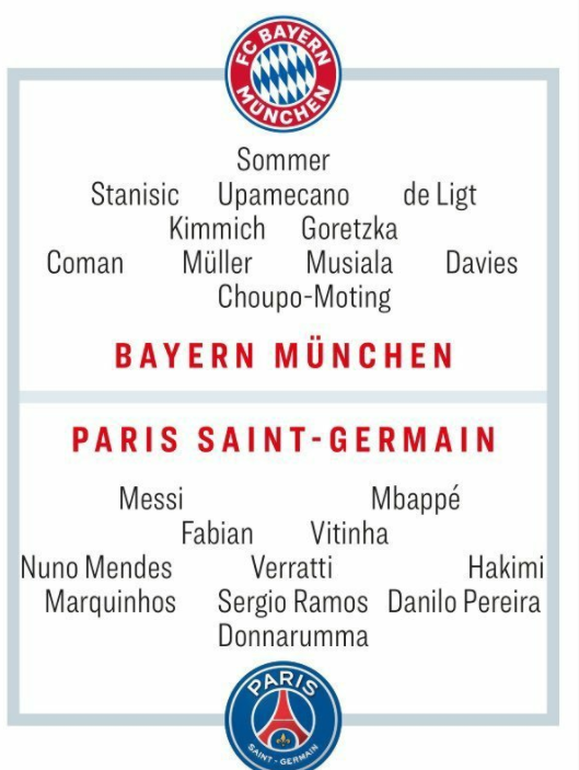 El gran París del Bayern pronostica el inicio: Messi mbappé PK mühlerkoeman