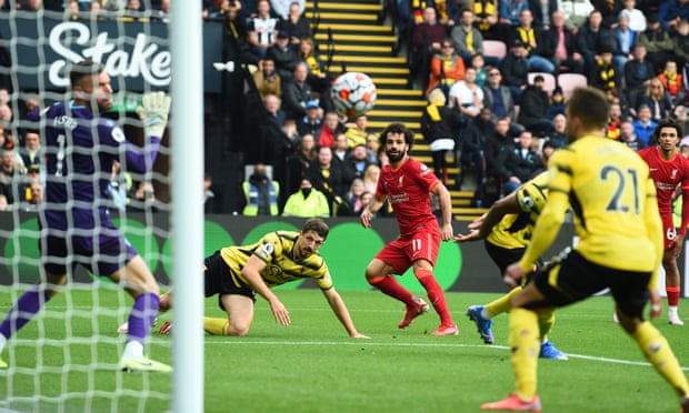 Premier League - Mahmoud Mahmoud 100 Center hat play Salah pass to Liverpool 5 - 0
