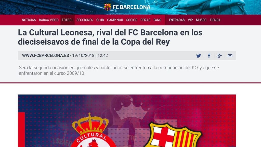 Indignación en León con el Barça por llamar "equipo castellano" a la Cultural