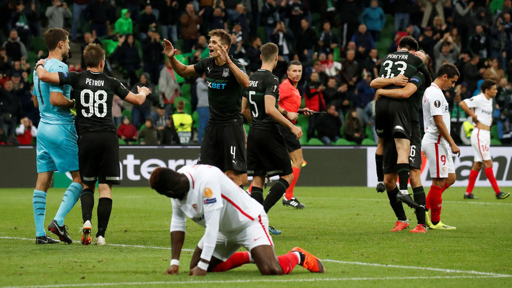 El Krasnodar le saca los colores al peor Sevilla de la temporada