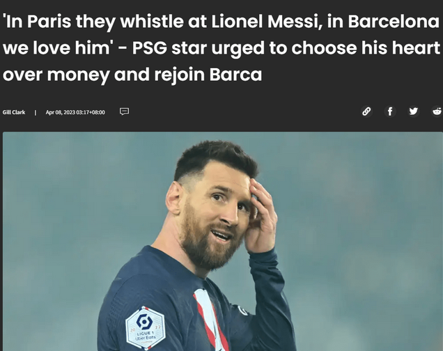 Ex Presidente del barça: Messi es mejor volver al barça. los fanáticos de París te están abucheando.