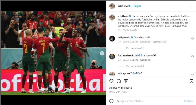 Ronaldo envió un mensaje deseándole a Portugal la promoción: un resultado histórico de un día increíble